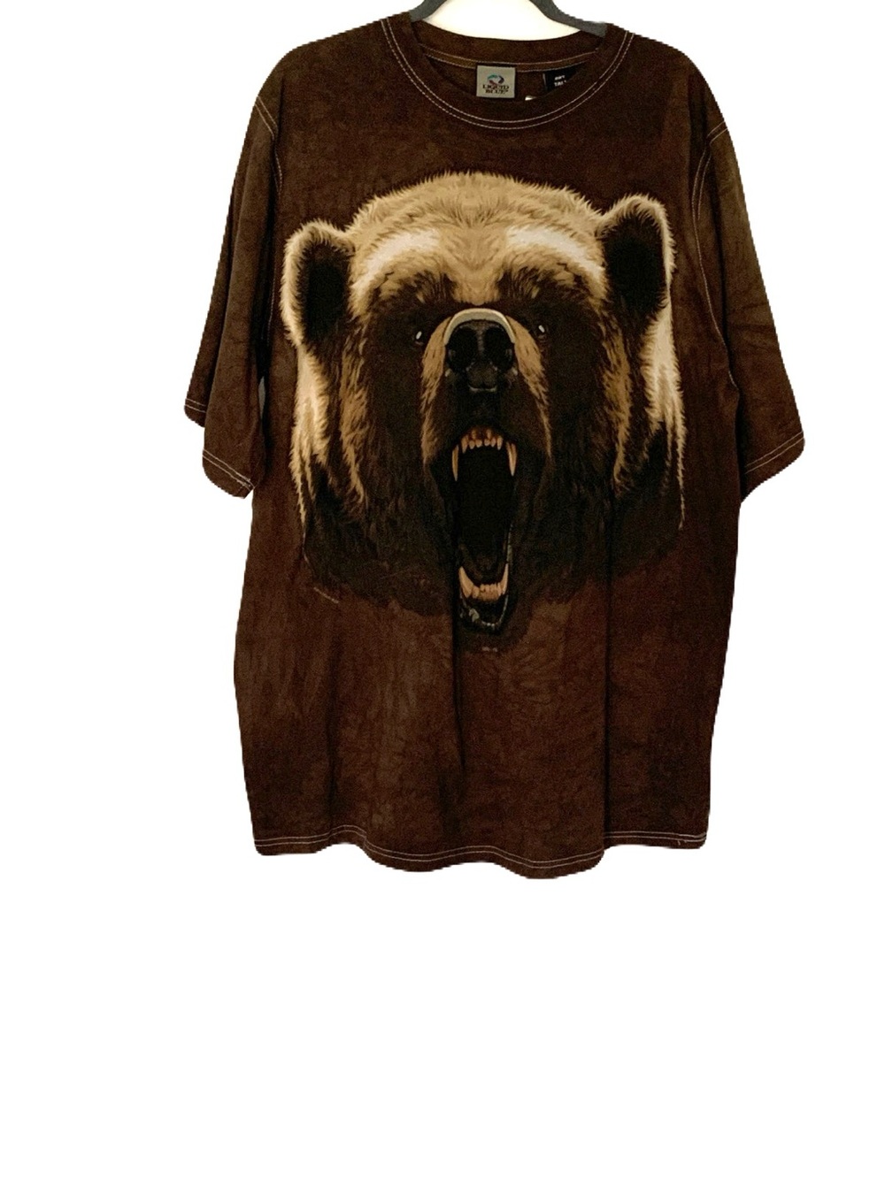Liquid Blue Mens 2016 Brown Grizzly Bear 2XL Tall Crew Neck T-Shirt Short Sleeve